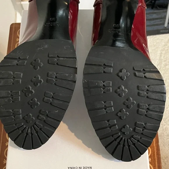 Gucci 8 Burgundy Patent Leather Heels Horsebit - Picture 9 of 11